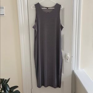 Black and white stripe slit dress by BR